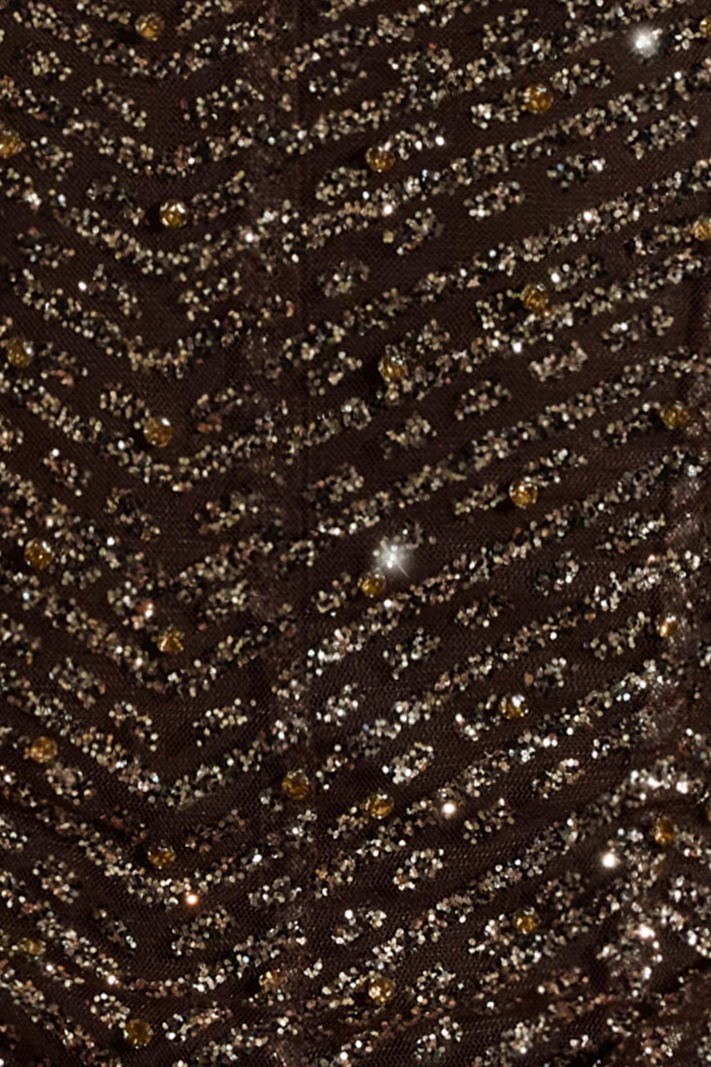 Embellished Bandeau A-Line Mini Dress in Brown