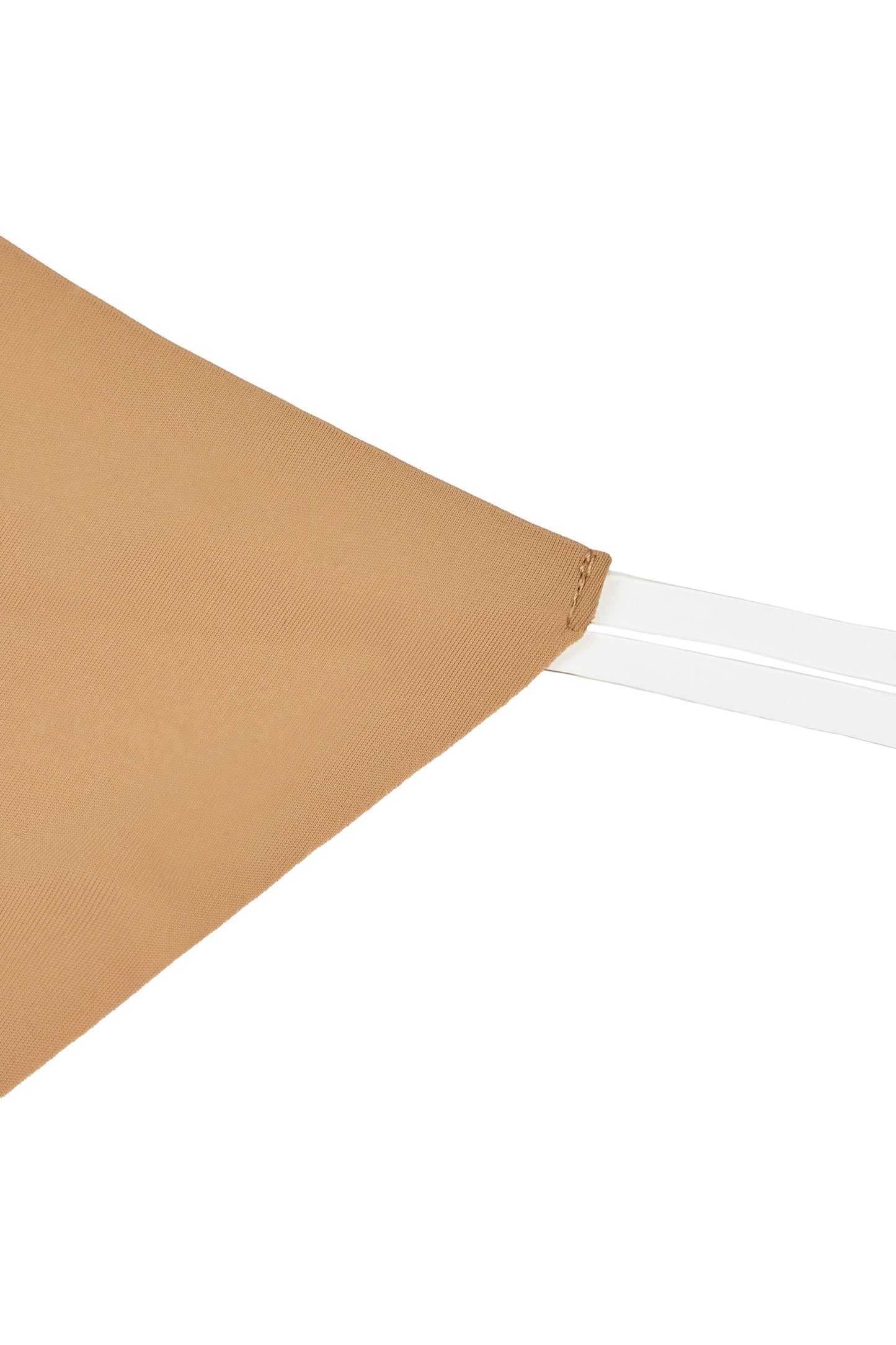 Seamless Knit Clear Strap Thong in Caramel
