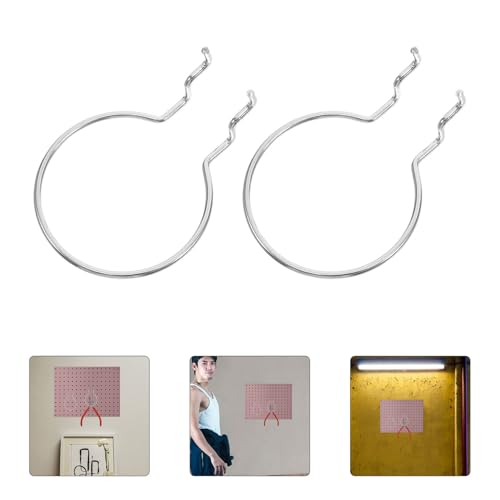 NUOBESTY 10pcs Silver Iron Pegboard Hooks Hardware Accessories for Garage and Craft Room Hanging Board Organizer Hole Board Tool Holders