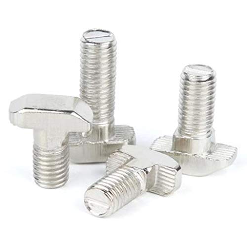 20 Pcs M6 x 12mm Thread T Slot Drop-in Bolt T-Bolt Hammer Head Bolt T Screw Stud for 3030 Series Standard 8mm T-Slot Aluminum Extrusion Profile (3030 Series) - size: 30-M6x12mm
