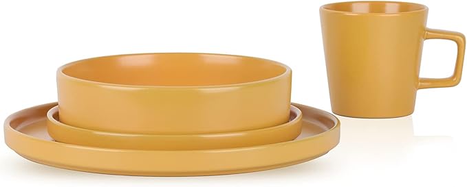 Stone lain Cleo Stoneware Dinnerware Set, 16-Piece Service for 4, Yellow