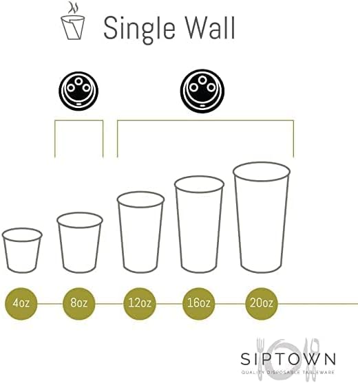 Siptown 16 oz 1000 Bulk Pack Disposable Paper Cups for Hot Drinks, Coffee, & Tea | Made in USA (16 oz - 1000 count)
