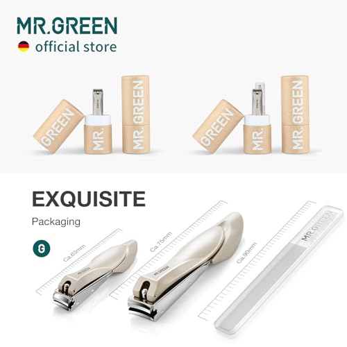 MR.GREEN Nail Clippers Stainless Steel Anti Splash Fingernail Cutter Manicure Tools Bionics Design Pedicure Scissor Nail Trimmer (Nail Clipper (Large)+Nail File) - color: Nail Clipper (Large)+nail File