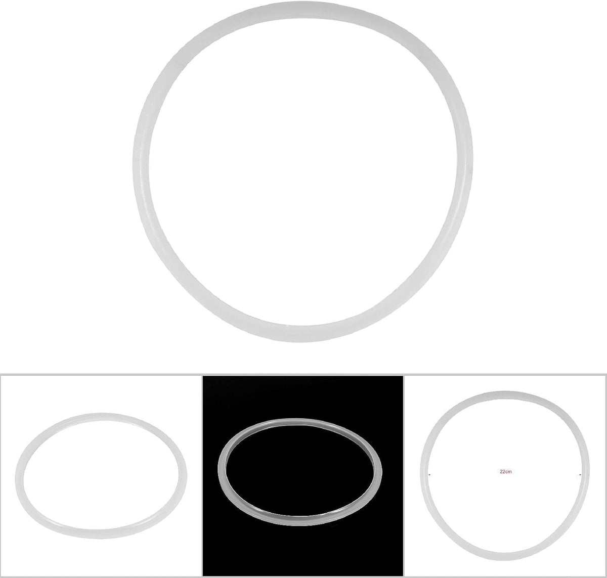 Pressure Cooker Sealing, 22/24/26/32cm Dia Clear Silicone Gasket Sealing Cookware Accessories Replacement High Temperature for Household Restaurant(Diameter 22CM)