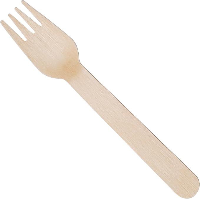 Wooden Disposable Forks - 300 Piece Wood Compostable Forks - Eco-Friendly Biodegradable Utensils for Party - Free From Plastic Cutlery Set - Disposable Cutlery Fork for Eating - Compostable Utensils