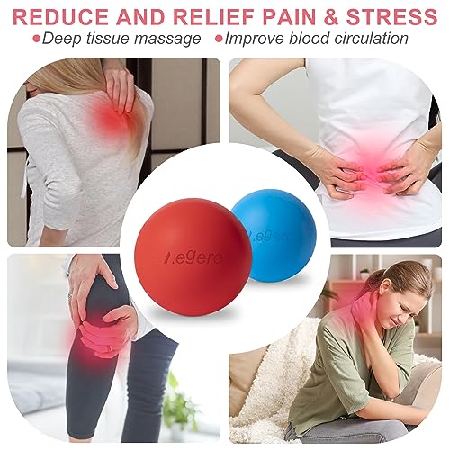 Massage Lacrosse Balls for Myofascial Release,Yoga Deep Tissue Massage,Trigger Point Therapy and Foot Plantar Fasciitis,Muscle Soreness Massager Ball (2Pack,Orange and Grey) | Yoga Deep Tissue Massage,Trigger Point Therapy and Foot Plantar Fasciitis,Muscl