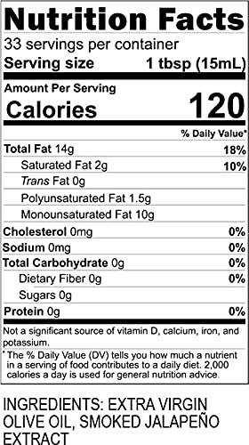 Blazing Bella Extra Virgin Olive Oil (Smoky Jalapeño, 16.9 Fl Oz (Pack of 1))