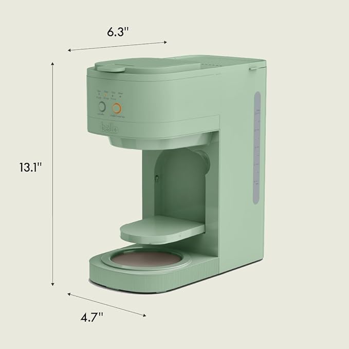 BELLA VersaBrew 2-in1 Coffee Maker, K-Cup compatible, Brew 3 Sizes Carafes & Single Serve Cups, Dishwasher Safe Reusable Filter & Filter Holder, Iced Coffee Function, 60oz Tank, Seaglass
