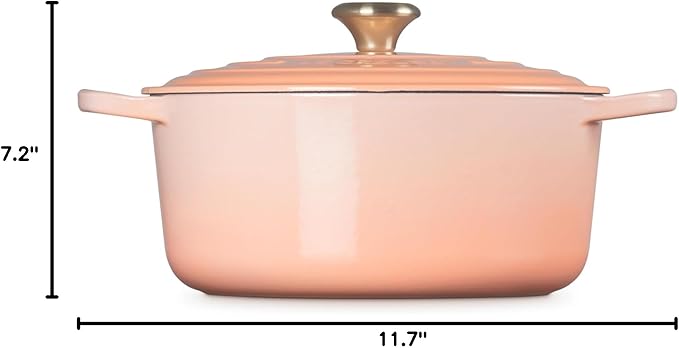Le Creuset Enameled Cast Iron Signature Round Dutch Oven, 7.25 qt., Peche