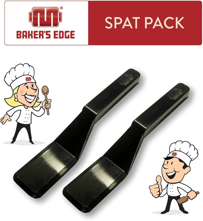 Baker's Edge Spat Pack| Custom Made Nylon Spatulas that are Non-Toxic, Food Grade, High-Heat Resistant, 100% Dishwasher Safe & Non-Stick - Set of 2