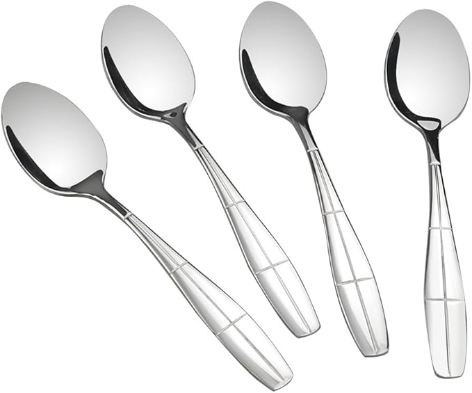 Stainless Steel Flatware Dessert Spoons, Set of 12
