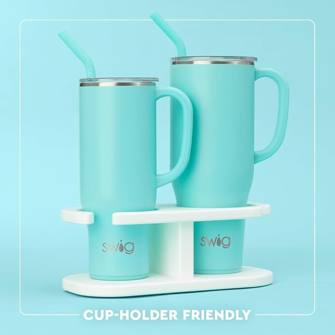 Swig Life 40oz Mega Mug, 40 oz Tumbler with Handle and Straw, Cup Holder Friendly, Dishwasher Safe, Extra Large Insulated Tumbler, Stainless Steel (Love All)