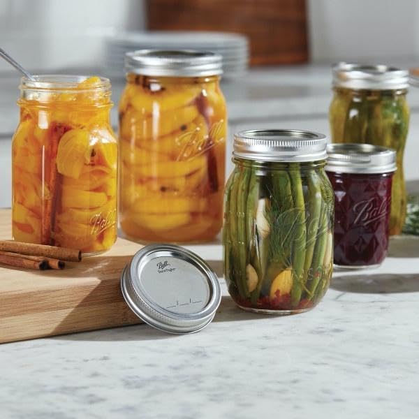 Ball Glass Mason Jars with Lids and Bands, Used for Canning, Pickling, Juice, Jam, Jelly (Quart, 32 Ounce (Pack of 4))
