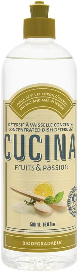 Fruits & Passion Cucina Dish Soap Detergent Refill Sea Salt and Amalfi Lemon-500ml