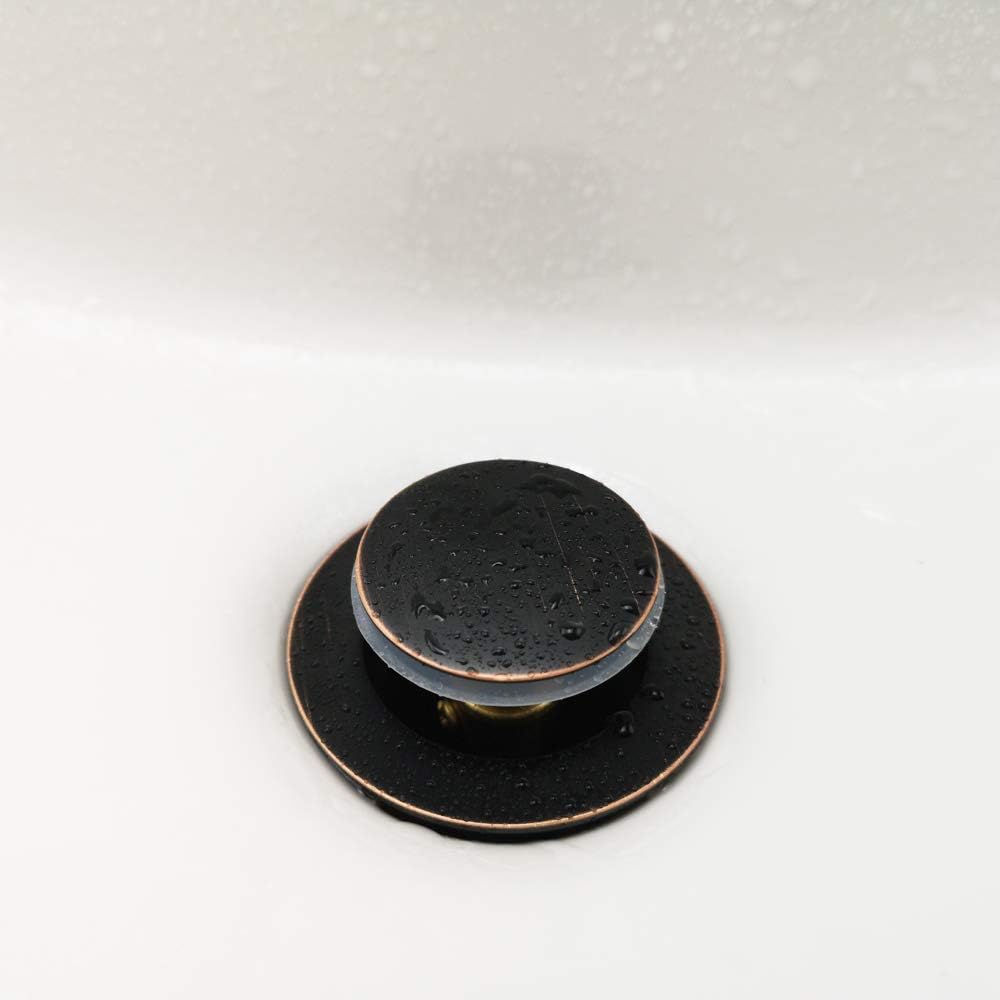 Purelux Pop up Drain Stopper for Bathroom Faucet Vanity or Vessel Sink Bathroom Drain Assembly No Overflow, Oil Rubbed Bronze