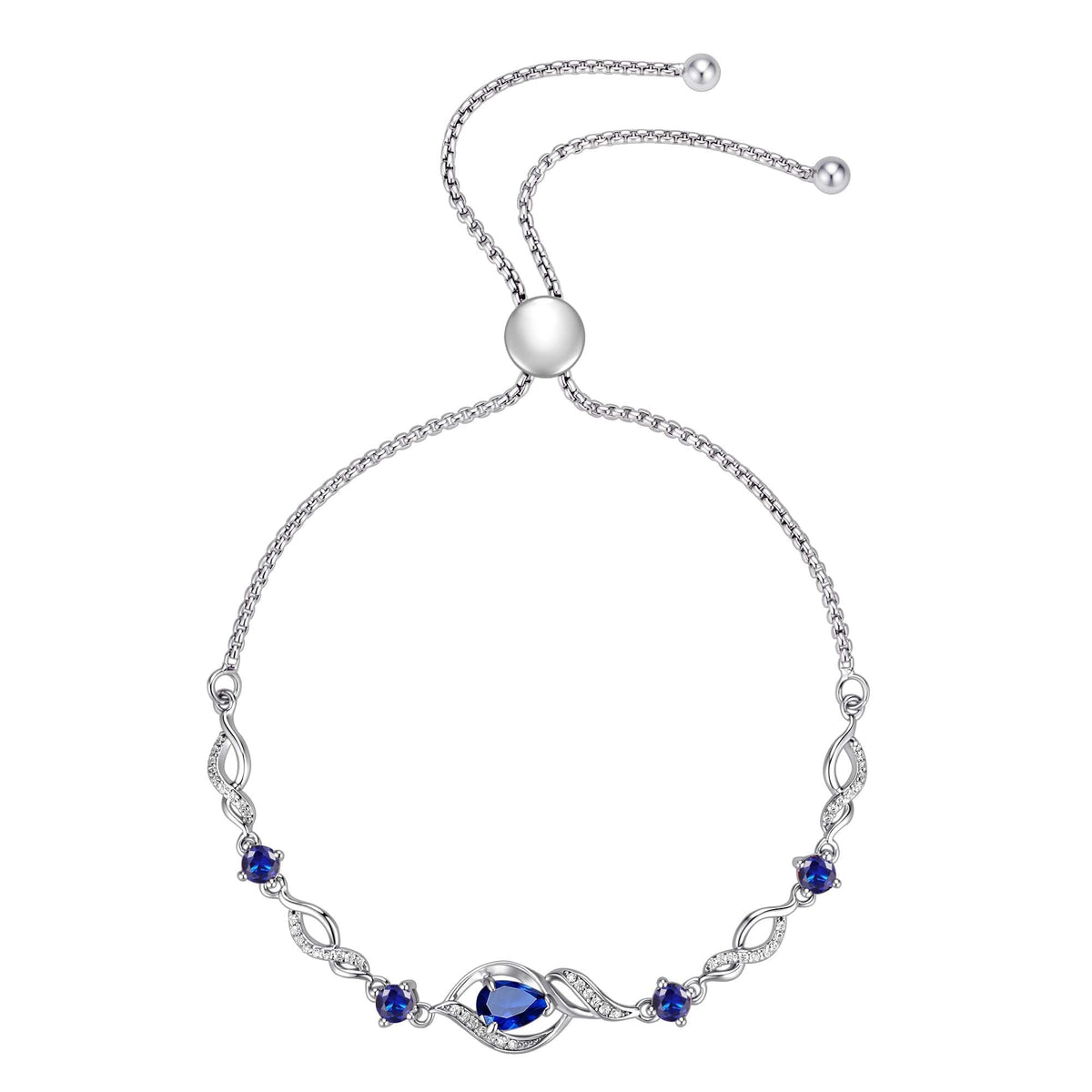 September Sapphire Tennis Bracelet for Women Sterling Silver Birthstone