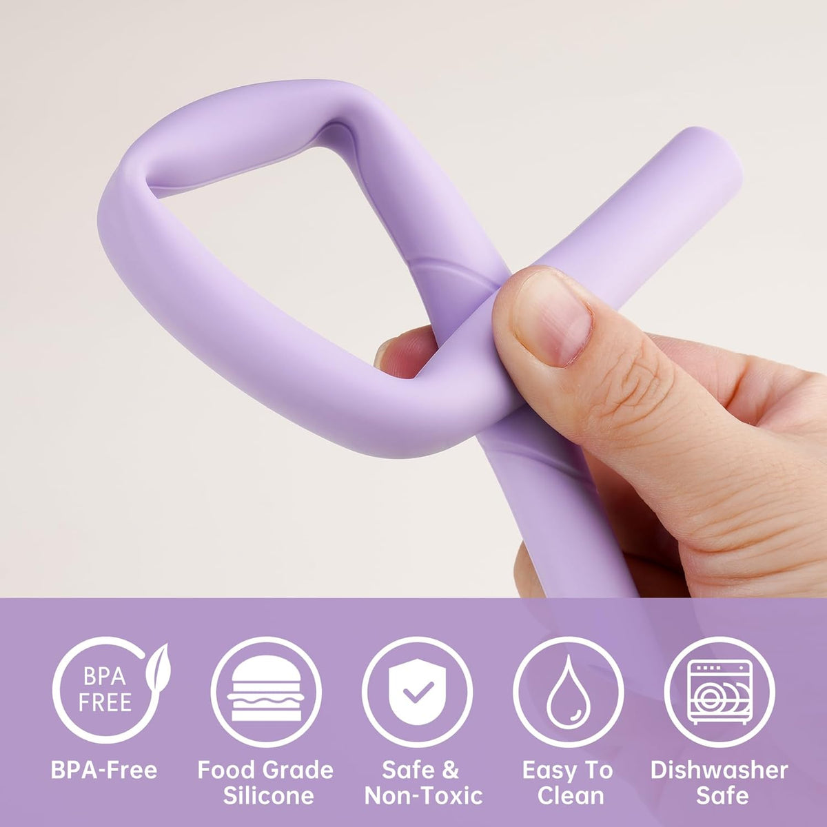 NiHome 6PCS Extra Wide Reusable Bent Silicone Straws for Boba, Smoothies, Bubble Tea, Eco-Friendly Bent Straws for Thick Drinks, Child-Safe, Customizable Length, 2 Brushes Easy Cleaning (Macaron)
