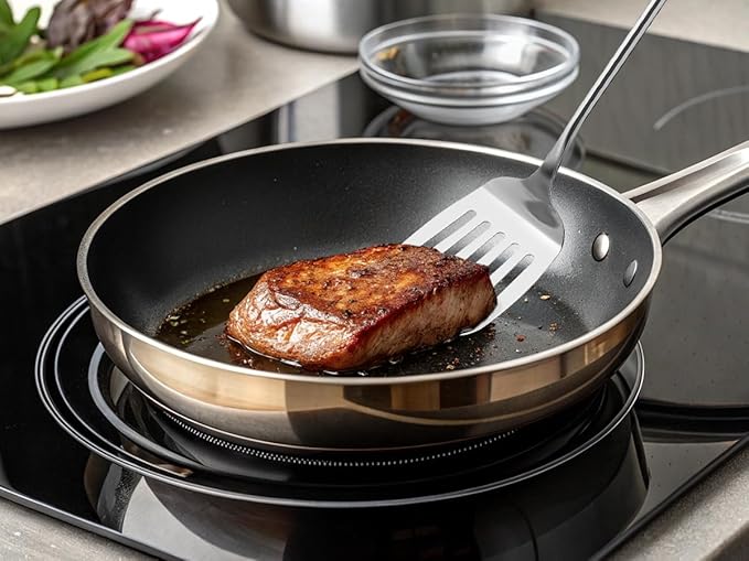 FJNATINH Spatulas and Turner Set - Stainless Steel Wok Tools, Wok Utensil,Stainless Steel Cooking Utensils 14.6-15.2" Kitchen Utensils Cookware (Wood Handle-Spatulas 2PCS)