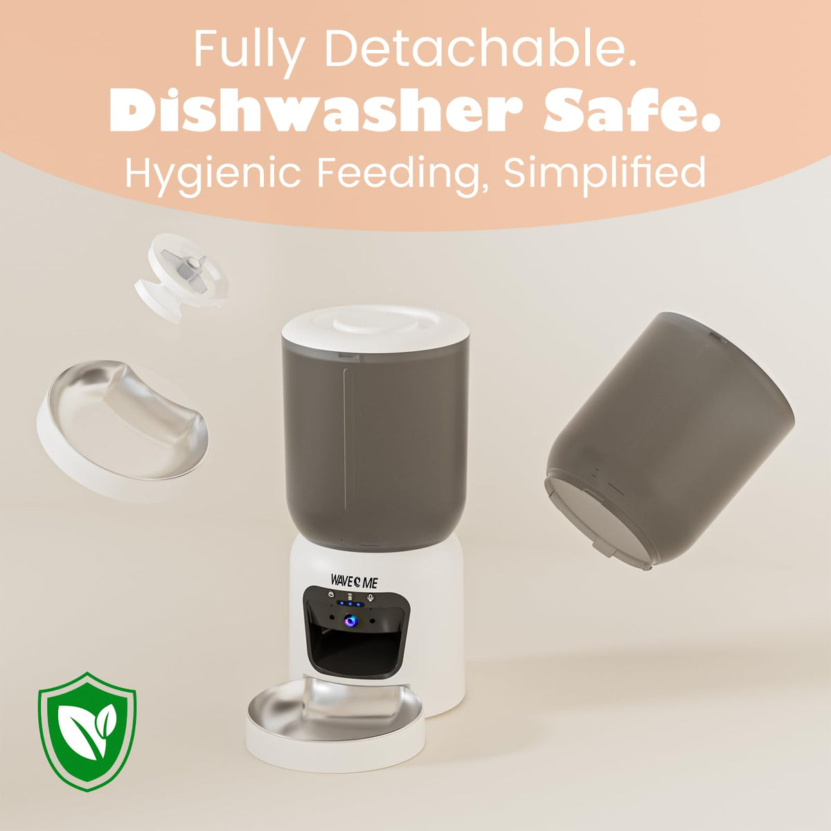WAVEEME Automatic Cat Feeder with 3MP Camera, 6L Smart Pet Feeder