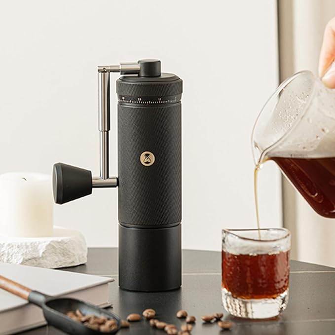 TIMEMORE S3 Manual Coffee Grinder with External Adjustment and Stainless Steel Patented Burr,Hand Coffee Grinder High Presicion Premium Expresso Coffee Grinder Chestnut S3, Black