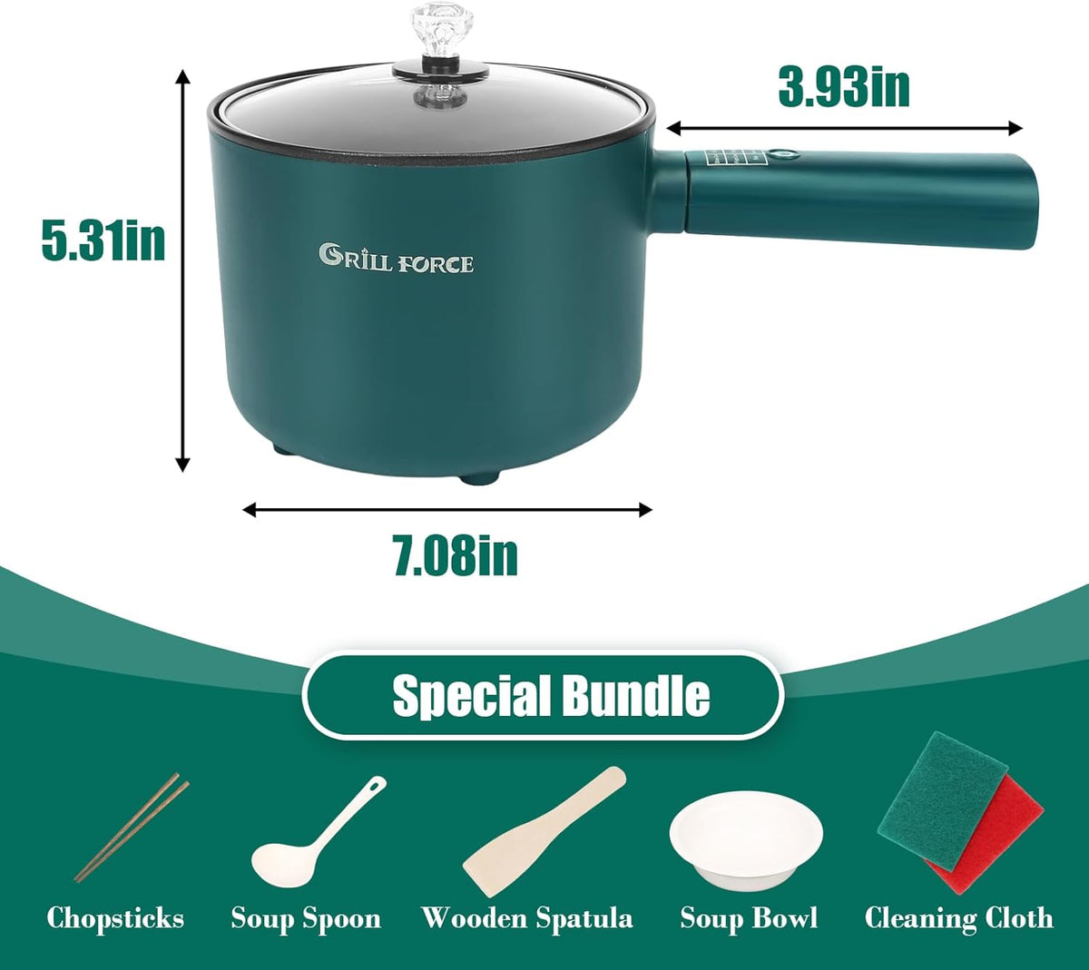 Hot Pot Electric,6 Smart Modes, 1.8L Rapid Noodles Cooker, Portable Cooking Pot, Non-Stick Sauté Pan, Electric Pot for Steak, Pasta, Egg, Soup, BPA Free, Suit Dorm Room and Apartment