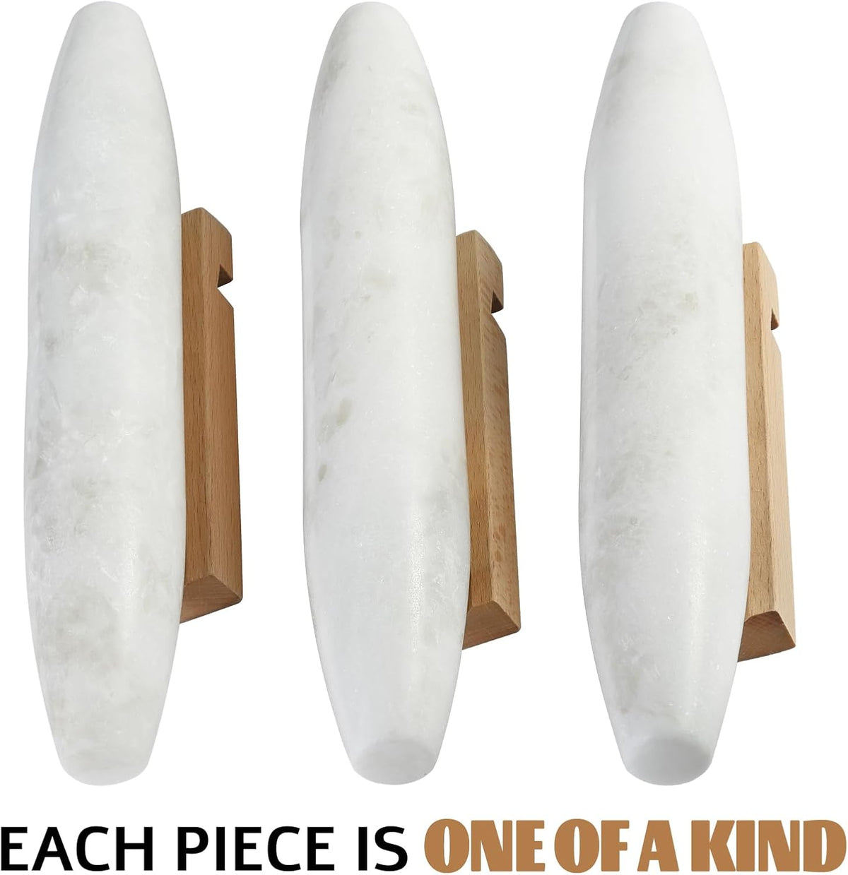 Koville African Natural Marble French Rolling Pin, 12inch Non-Stick Rolling Pin for Baking, Dough Roller for Pasta, Dumpling, Fondant, Pie, Bread, Pizza, Kitchen Baking Tools(Namib Fantasy)