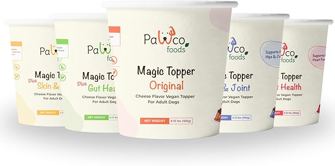 PawCo Magic Topper Skin & Coat - Dog Food Topper for Healthy Skin & Shiny Fur, Grain-Free Meal Enhancer with Omega-3 & DHA, 160g