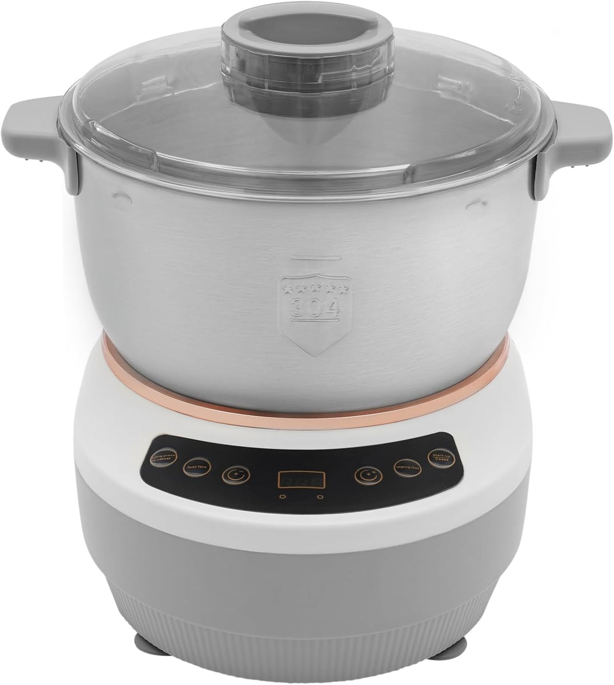 Electric Dough Maker with Ferment Function, 5L/ 4.5Qt 200W 304 Stainless Steel Dough Mixer Machine, Commercial Bread Mixer for Roti Bread Pizza Baking Dumpling Dough & Sourdough(Silver)