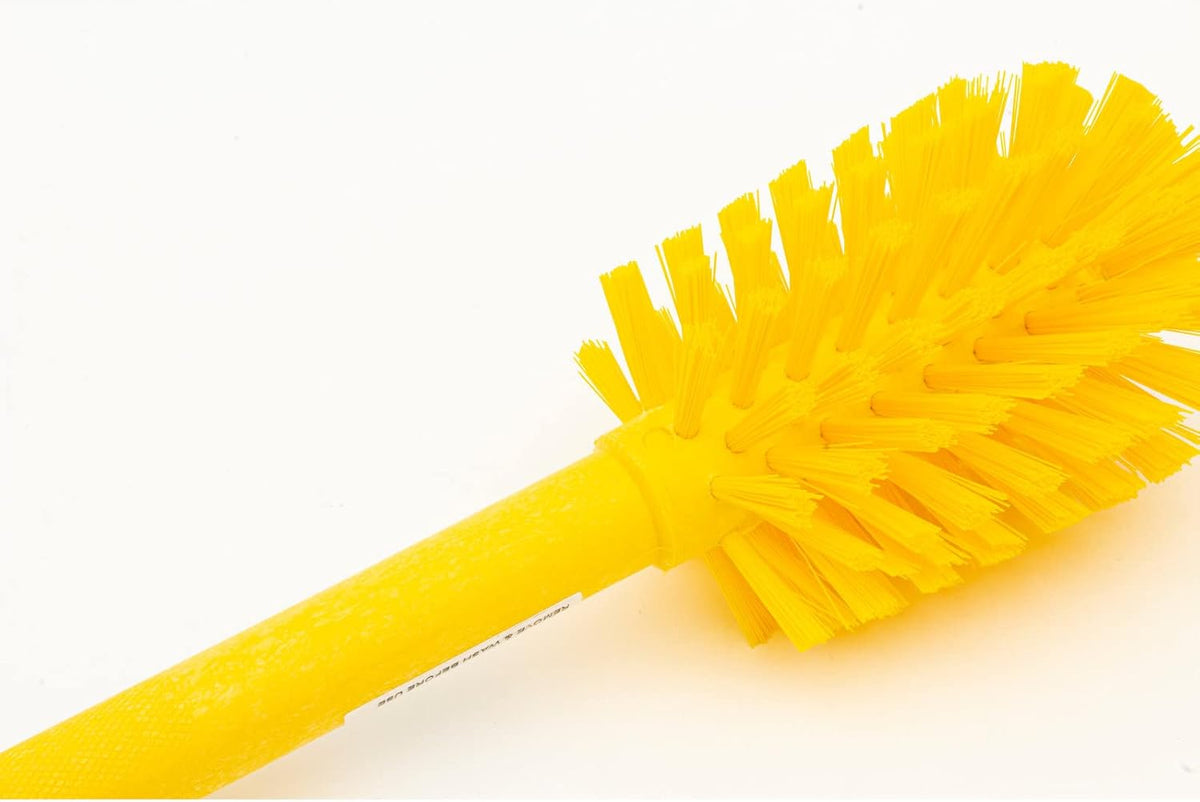 SPARTA Large Water Bottle Brush Ideal for Wide-Mouth Jars, Bottles and Tumblers, Dishwashing Tool with Handle for Home and Commercial Kitchens, Plastic, 12 Inches, Yellow, (Pack of 6)