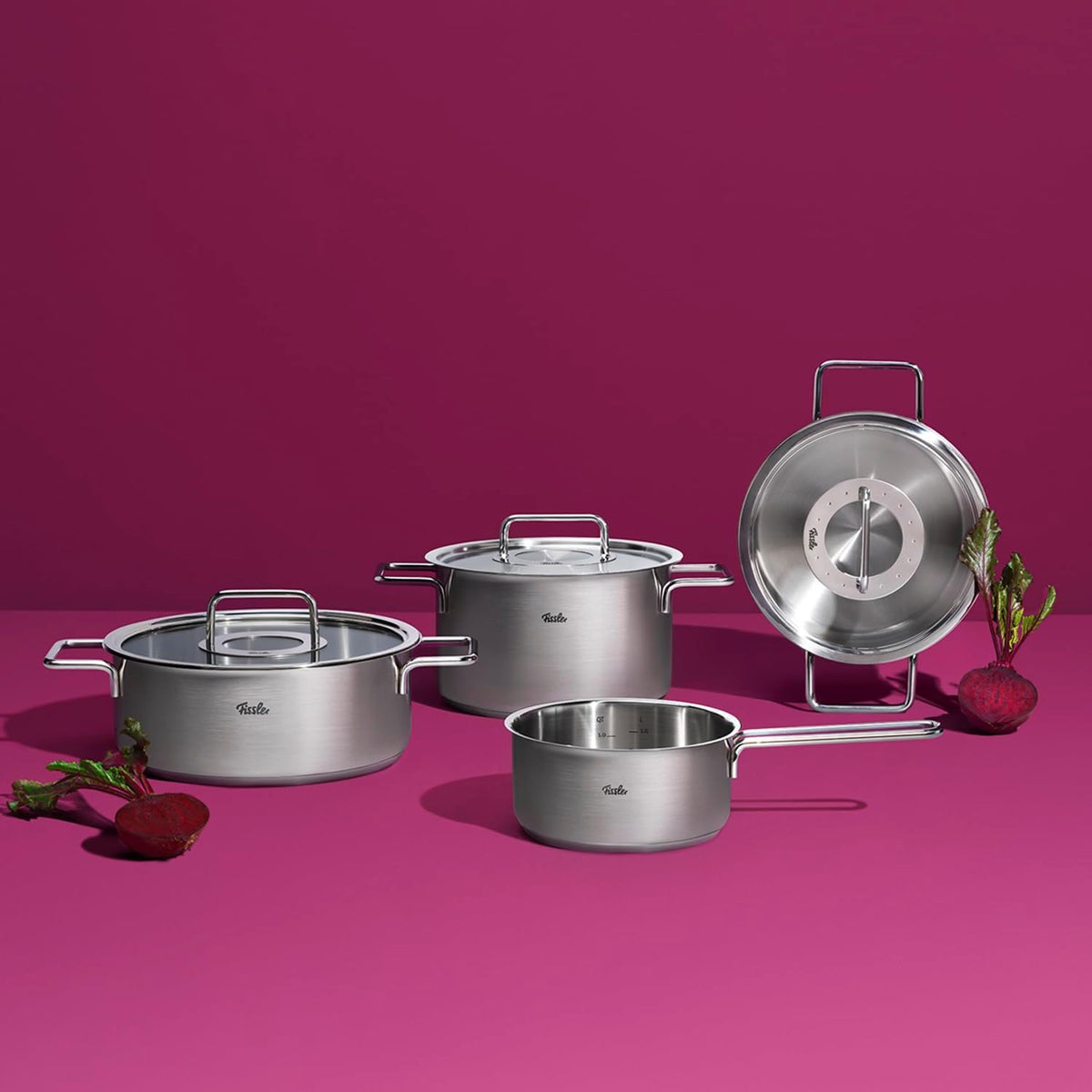 Fissler Pure Collection Stainless Steel 4.1 Quart Rondeau with Glass Lid
