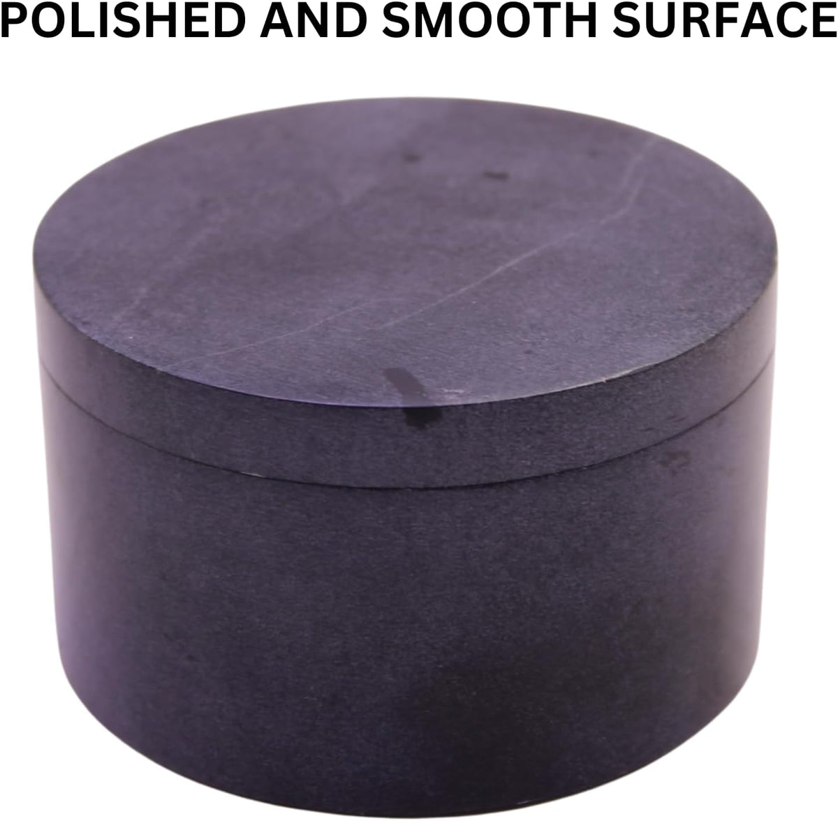 Unique Salt and Pepper Box Elegant Round Marble Salt Box With Lid For Salt, Spice and Herbs Storage. Perfect Container To Store. (3.5" x 2" Inches)