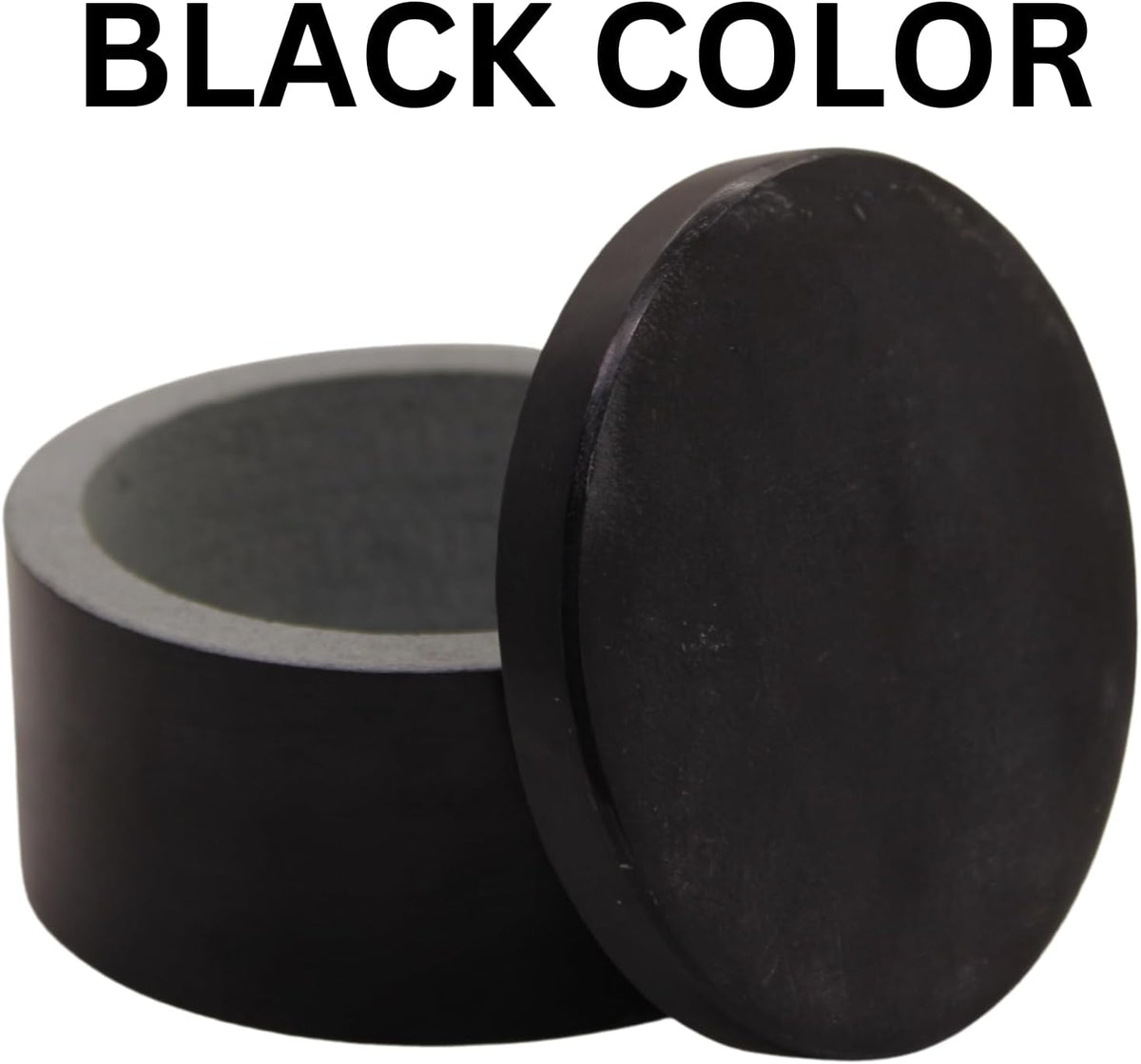 Unique Salt and Pepper Box Elegant Round Marble Black Salt Box With Lid For Salt, Spice and Herbs Storage. Perfect Container To Store (3.5 X 3.5 X 2 INCH)
