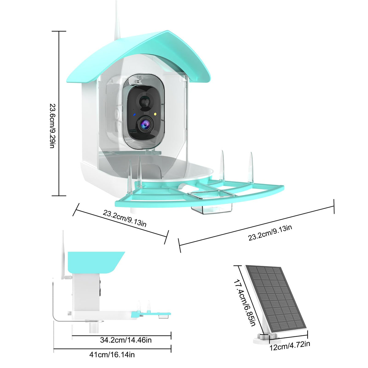 Gyozol Bird Feeder with Camera,WiFi Smart Bird House with Cam Solar Powered