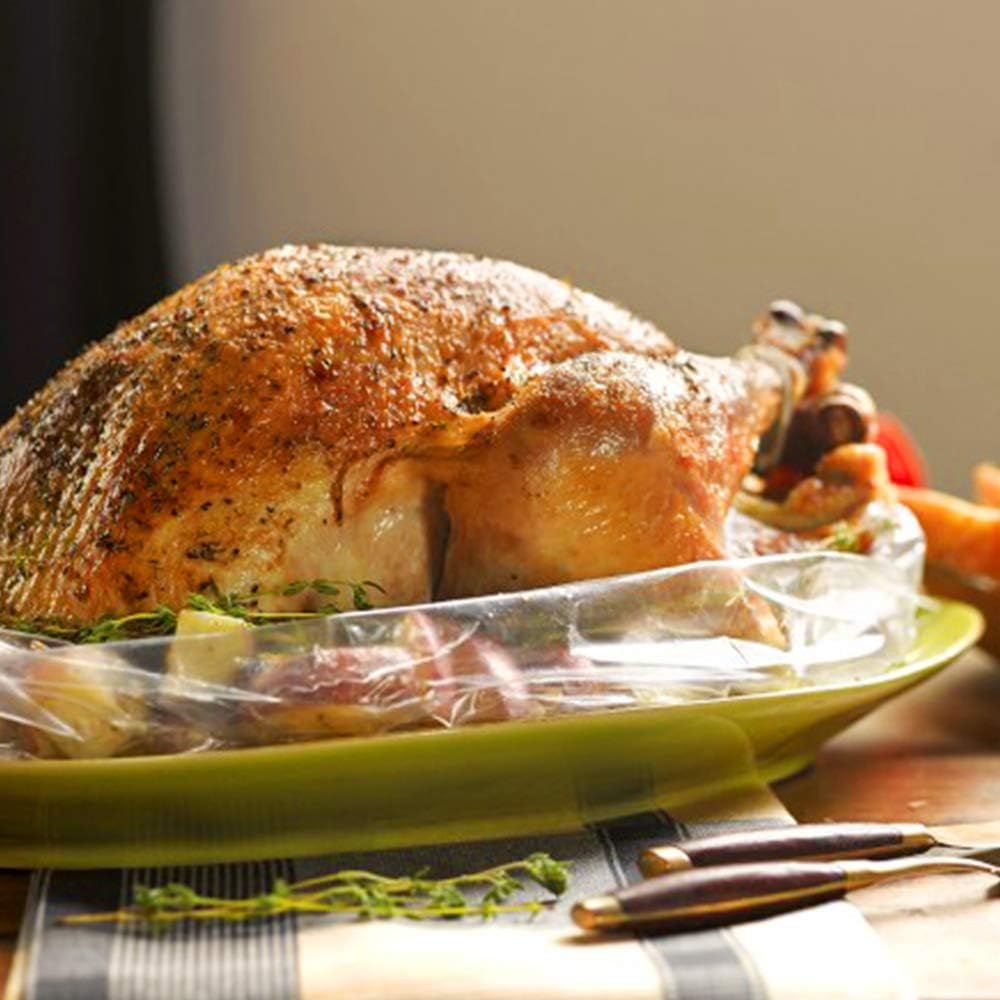 ECOOPTS Turkey Oven Bags Large Size Oven Cooking Roasting Bags for Chicken Meat Ham Seafood Vegetable - 12 Bags (17 x 21.6 IN)