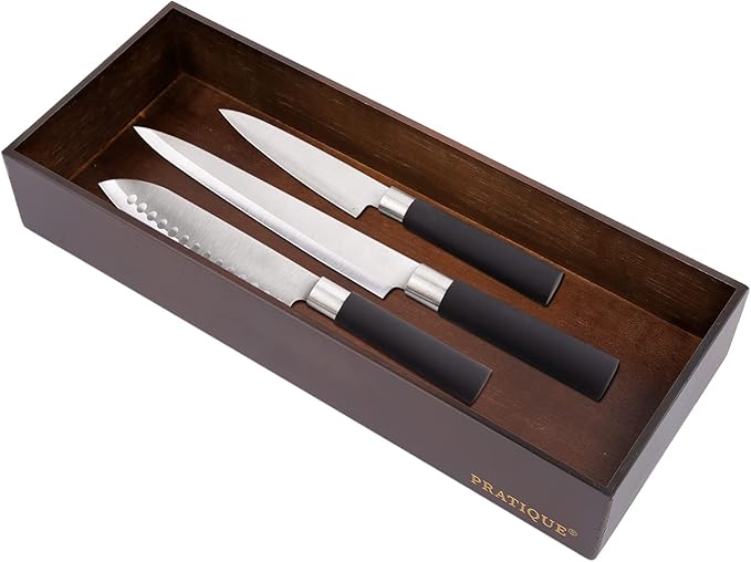 Bamboo Drawer Organizer - Kitchen Utensil Organizer Silverware Tray Cutlery Holder,Office Desk Supplies and Accessories,15 * 5.9 * 2.6,Nut-brown