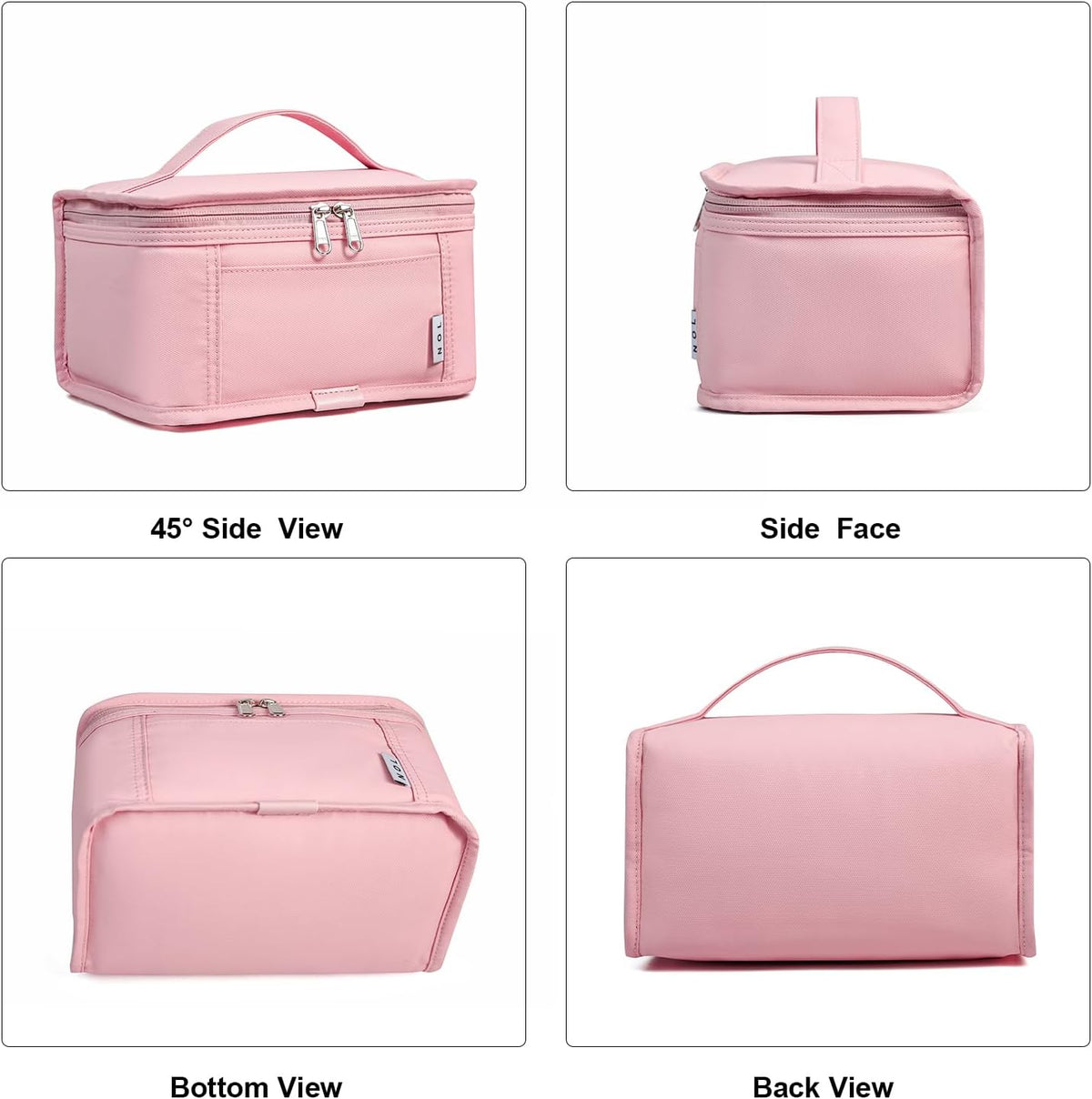 NOL Natural Organic Lifestyle Small Lunch Bag Mini Lunch Box Insulated Lunch Bag for Men/Women Leakproof Cooler Tote Bag Lightweight Nylon Waterproof Lunch Box For Work, Pink