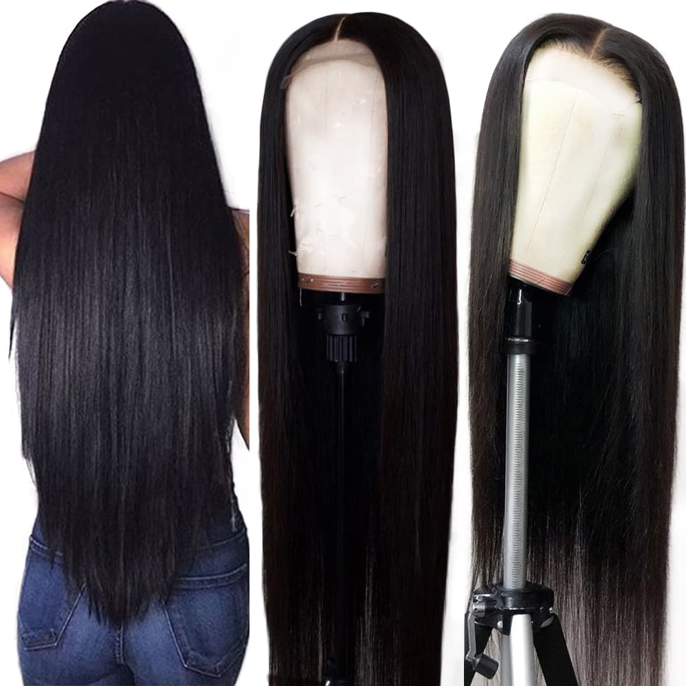 Hermosa 13X4 Hd Lace Front Wigs Human Hair Pre Plucked With Baby Hair 180 Density Transparent 10A Remy Brazilian Straight Lace F