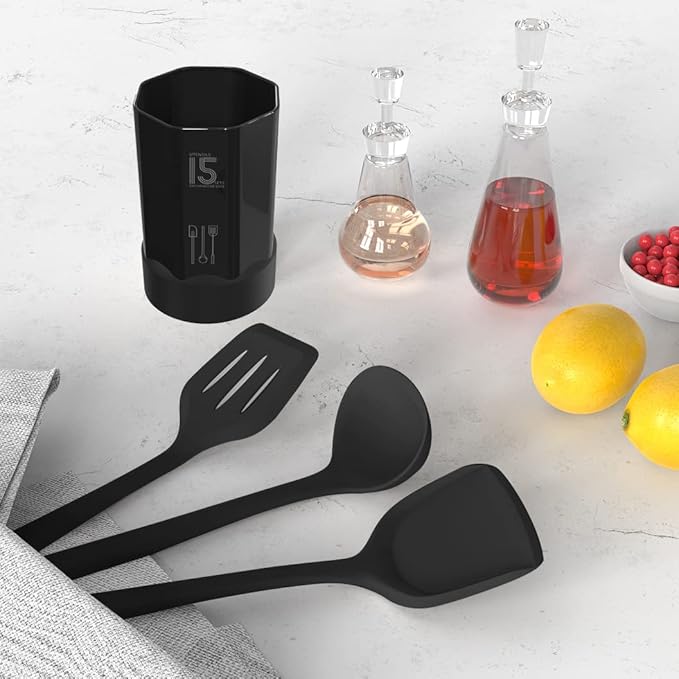 AOTHOD Silicone Cooking Utensils Set - 446°F Heat Resistant Kitchen Utensils,Turner Tongs,Spatula,Spoon,Brush,Whisk,Kitchen Utensil Gadgets Tools Set for Nonstick Cookware,Dishwasher Safe (BPA Free)