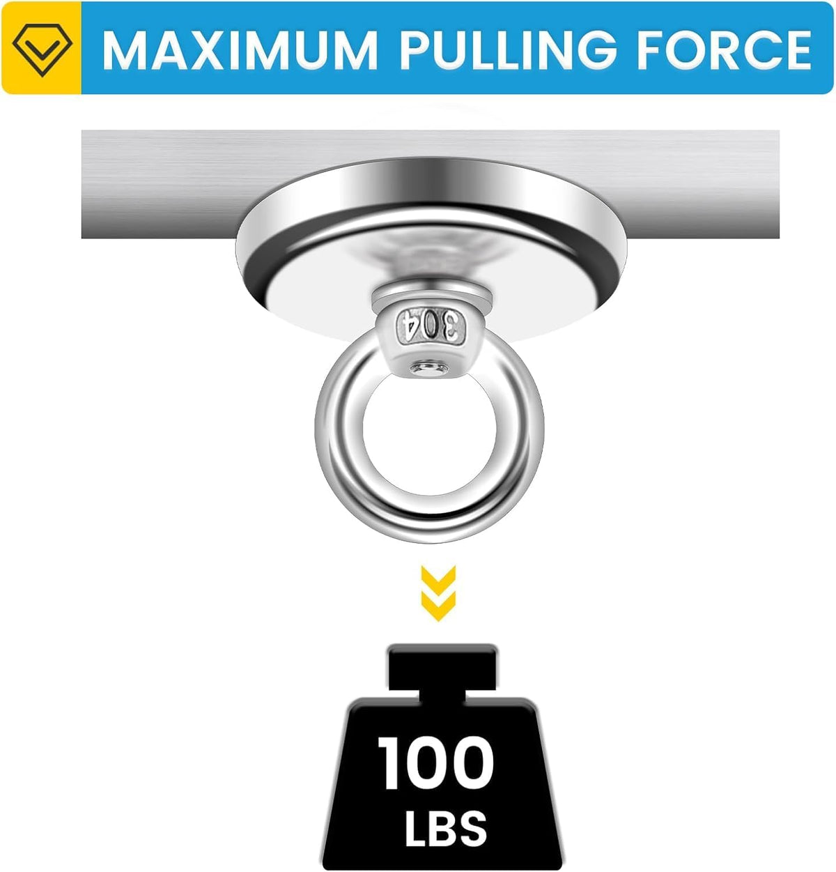 Magnetic Hooks, 100 LB(45KG) Heavy Duty Magnetic Hooks with Countersunk Hole Eyebolt, Perfect for Home, Kitchen, Workplace, Office and Garage, Pack of 25