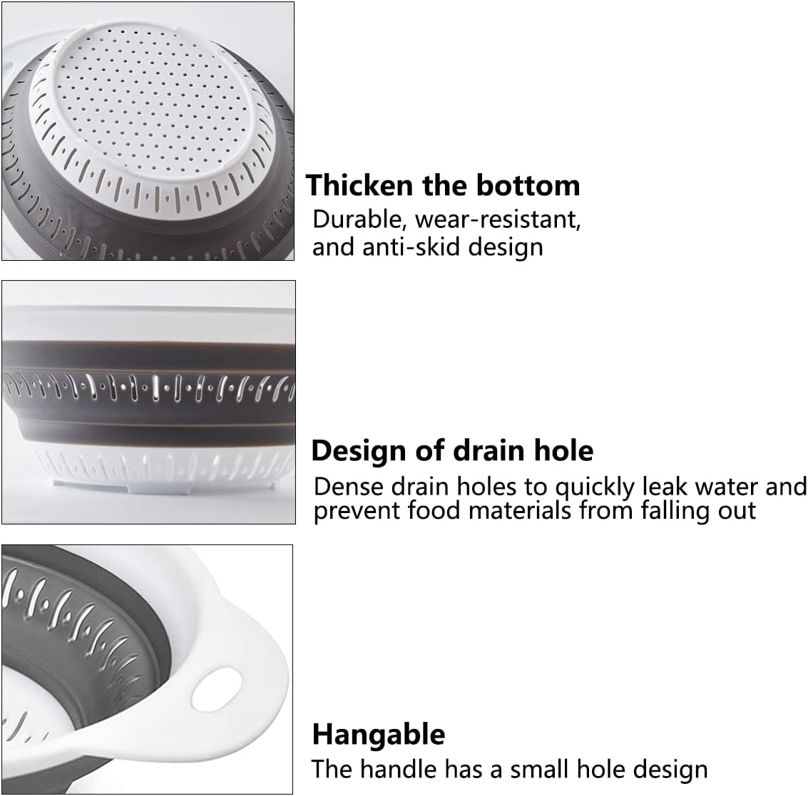 Collapsible Colander and Strainer,Silicone Strainer Colanders & Food Strainers,for Vegetable and Fruit, Kitchen Essentials