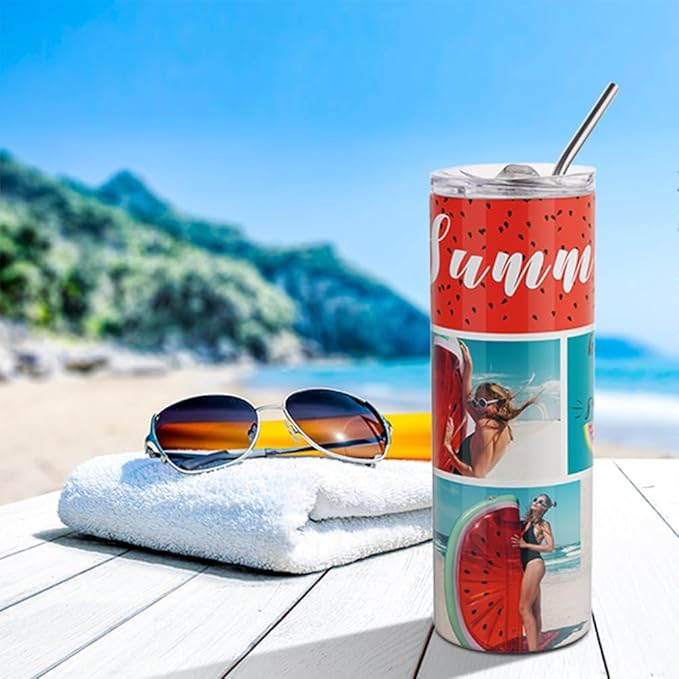 PYD Life 10 Pack Sublimation Tumblers Bulk Blank 20 OZ Skinny White Stainless Steel Tumbler Cups with Straw and Lid for Mug Tumbler Heat Press Sublimation Oven Printing