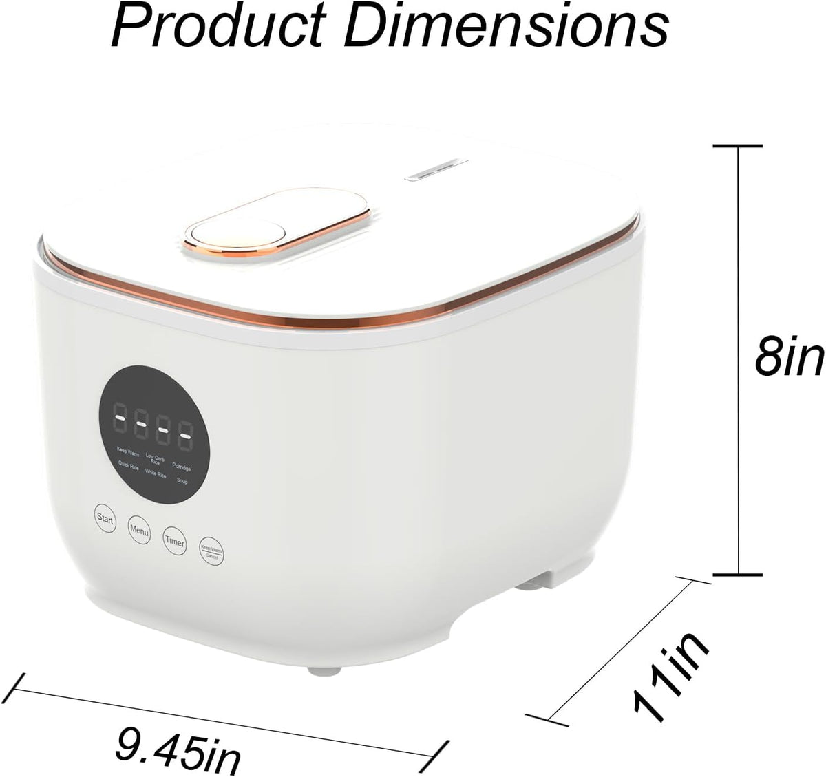 3L Healthy Low Carb Rice Cooker, Low Sugar Digital Steamer,Porridge,Soup,Quick Rice,White Rice,Stainless Steel Filter Basket,5 Cooking Functions,24H Timer & Auto Keep Warm