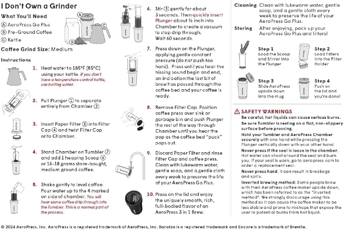 AeroPress Go Plus, Small Portable Coffee Maker Kit, Travel, Camping & Office, All-in-One French Press, Pour-Over & Espresso-Style Manual Brewer, 2 Min Brew for Less Bitterness, More Flavor, Pink