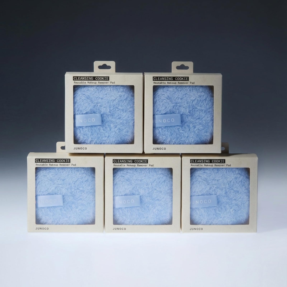 JUNO & Co. Reusable Makeup Remover Pad, Washable Face Cleansing Pad (5-Packs-Blue)