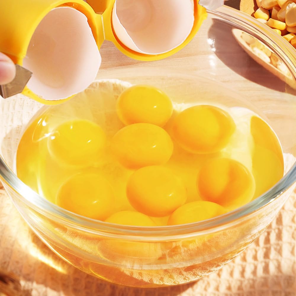 Stainless Steel Egg Shell Opener, 2025 New Egg Shell Cutter Egg Shell Separator for Raw Eggs Gadgets, Multifunctional Egg Cutter Egg Cracker Separator for Home Kitchen (Yellow)