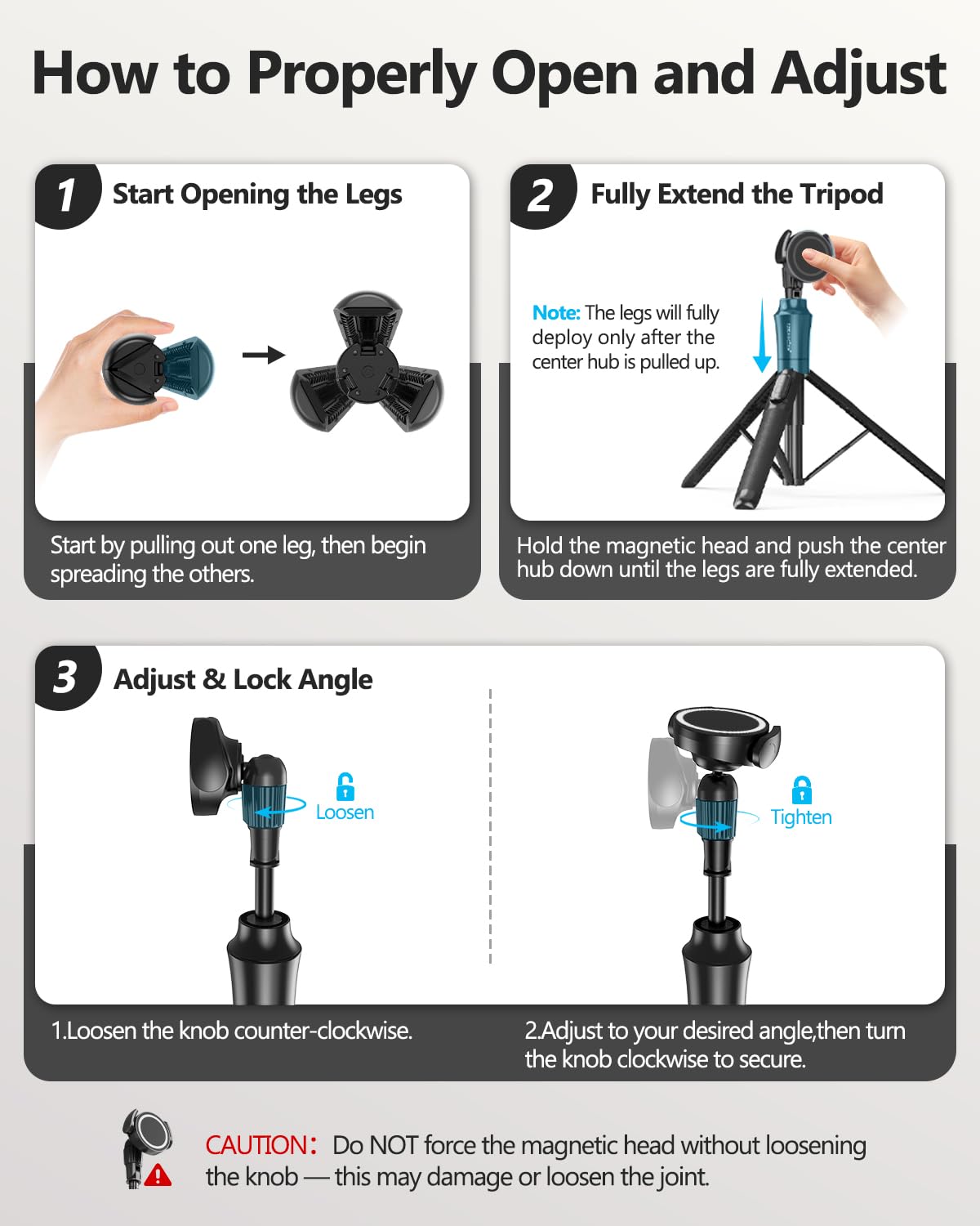 UBeesize 72'' Magnetic Tripod for iPhone with Remote, Extendable Cell Phone Tripod Stand, Compatible with MagSafe, Selfie Stick Tripod for iPhone 15 14 13 12 11 Series and Android Phones