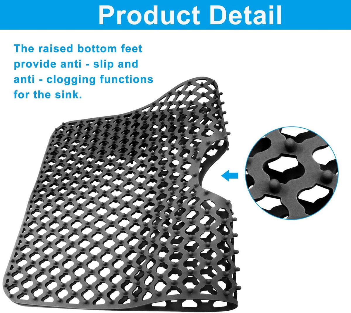 1 Pack Silicone Sink Protectors, Non-Slip Kitchen Mats Heat Resistant Sink Mat, 28'x 15 inches for Kitchen Farmhouse Stainless Steel Porcelain Bottom