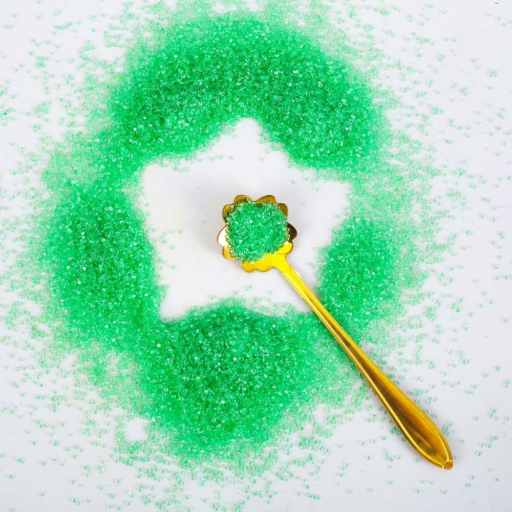 Kasvan Green Sanding Sugar Sprinkles - Edible Sugar Crystals, Baking Cake Decorations, Ice Cream Toppings cupcake Decorating, Wedding Party Chirstmas Supplies, 85g/3.2oz