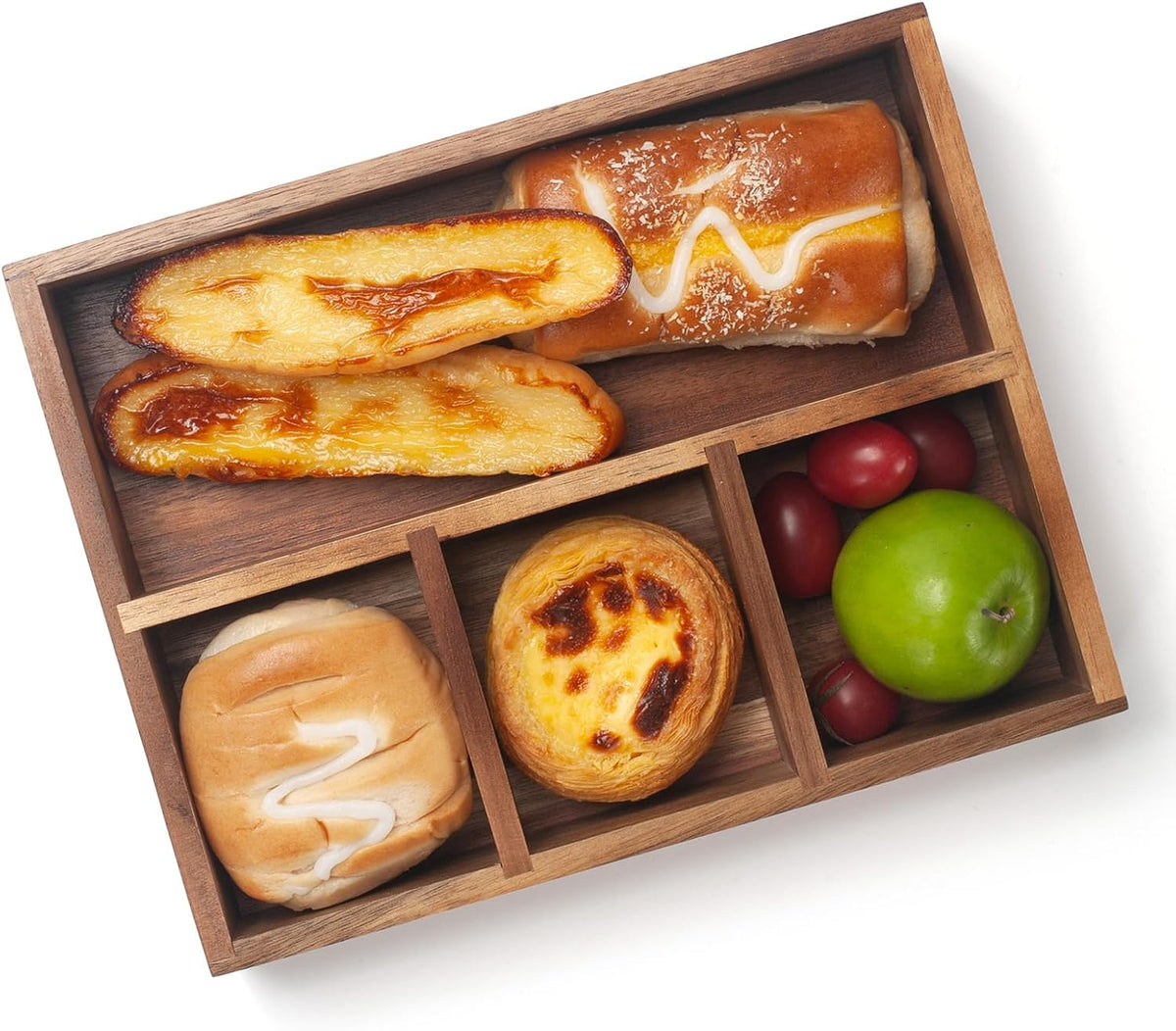 Tea Bag Holder, Acacia Wood Tea Bag Storage Organizer, Tea Candy Basket, Sugar Packet Organizer, Coffee Station Condiment Organizer