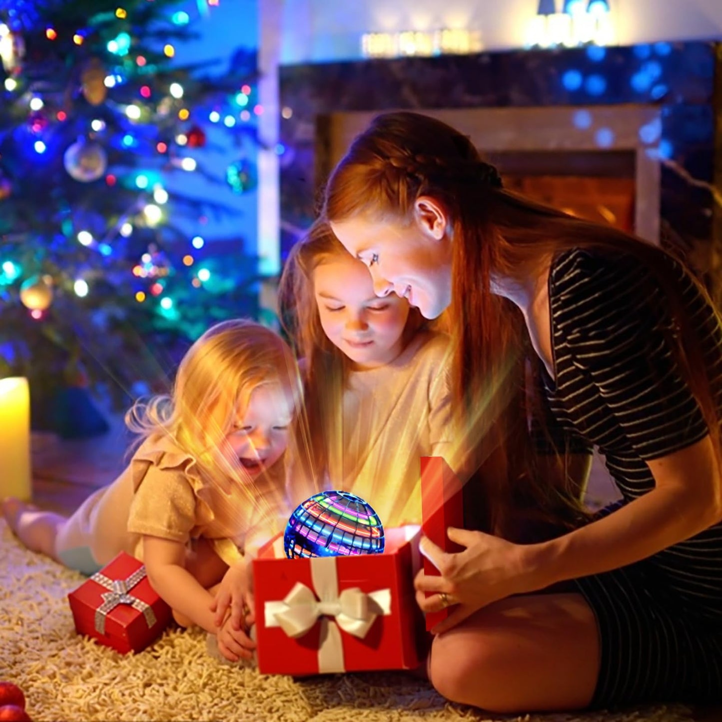 Ivtivfu Flying Orb Ball (Blue, 2026 Upgraded) with Dazzling Lights, Magic Hover Spinner, Cool Boomerang Drone, Floating Cosmic Globe, Kids Toys Gifts for 6 7 8 9 10 Year Old Boys Girls